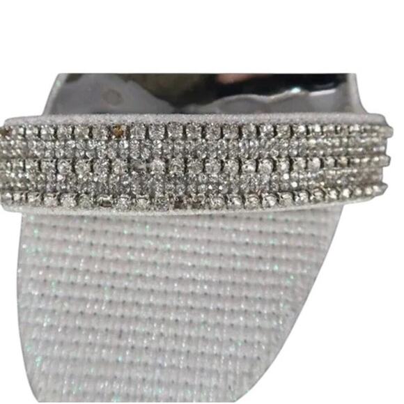 Badgley Mischka Shoes Womens 8.5 Sandal Pumps Ankle Strap Formal Rhinestone Grey - Picture 13 of 16